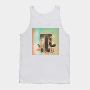 Nostalgic skycraper, vintage collage art Tank Top